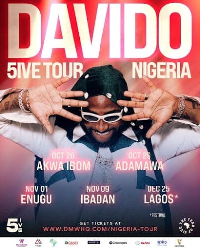 Davido 5ive Tour Nigeria